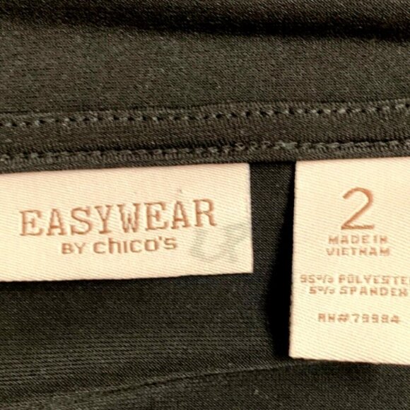 Chico's Easywear Draped Cowl Neck Top Sz 2 (L/12) Black #33J - Picture 4 of 5